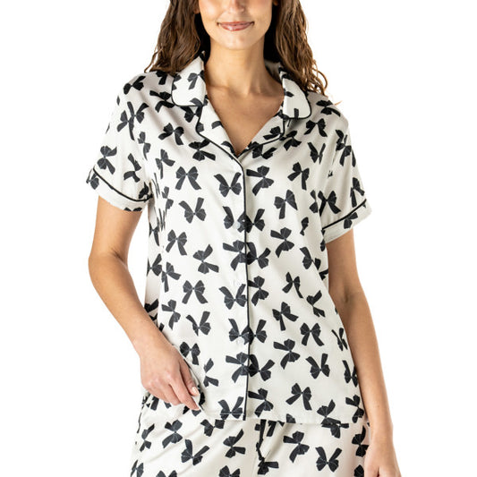 Bows Before Bros Satin PJ Top | Hello Mello