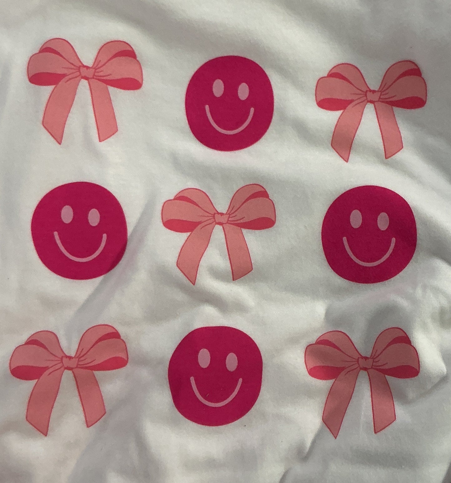 Kids Happy Face And Bows T-Shirt