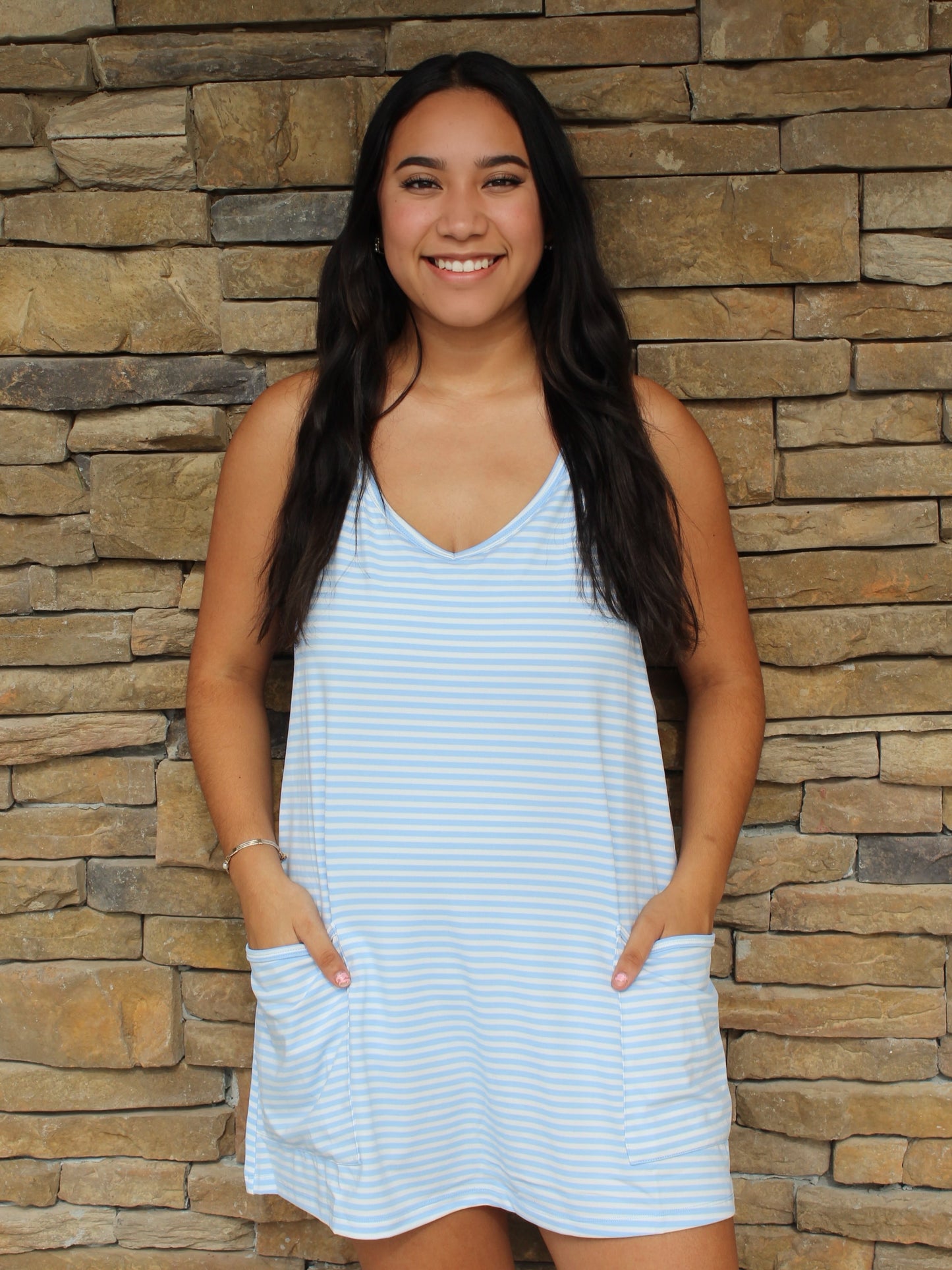 Striped Active Romper Dress