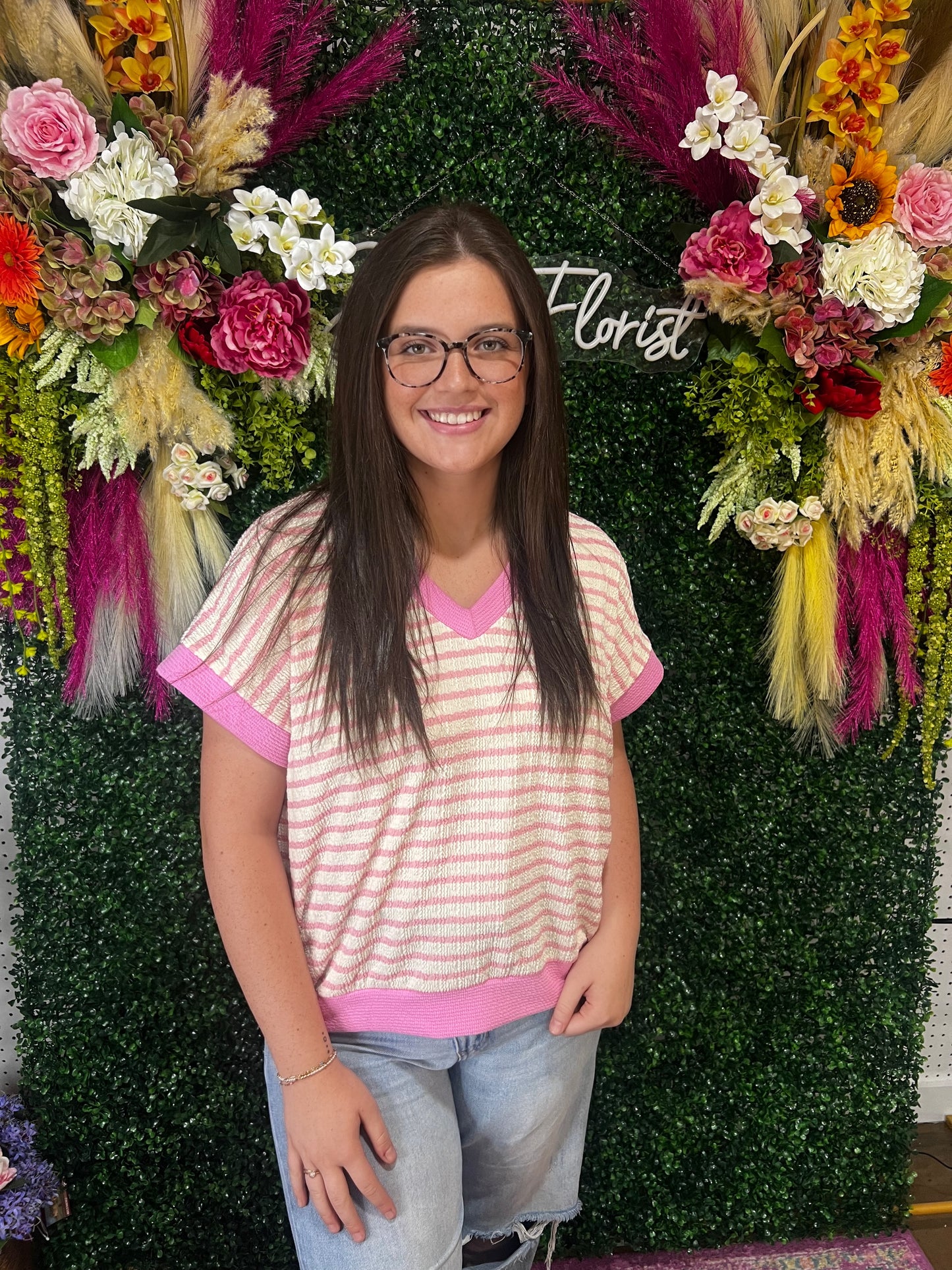 Melody Pink Striped Top