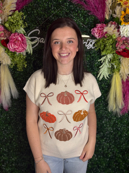 Josie Pumpkin Rows Sweater