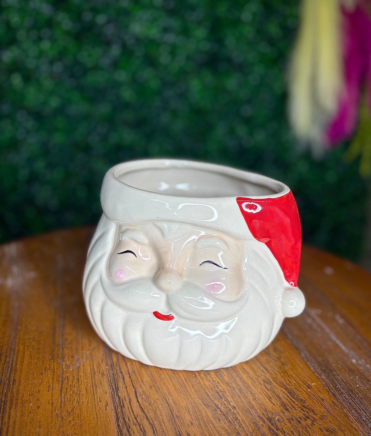 Stoneware Santa Planter