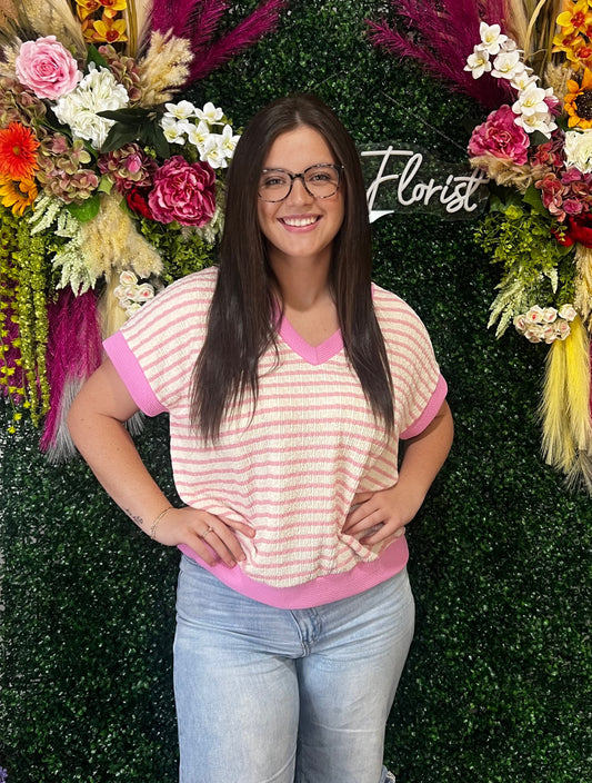 Melody Pink Striped Top