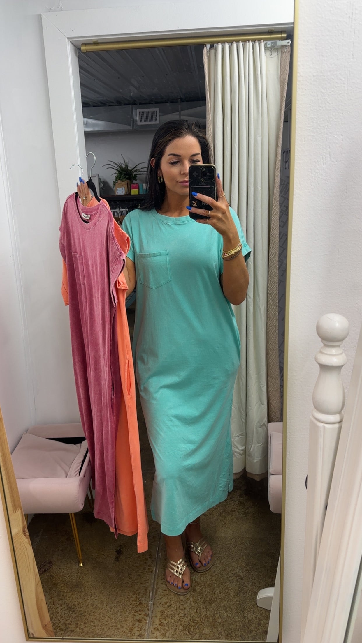 Cotton Wash Midi T-shirt dress