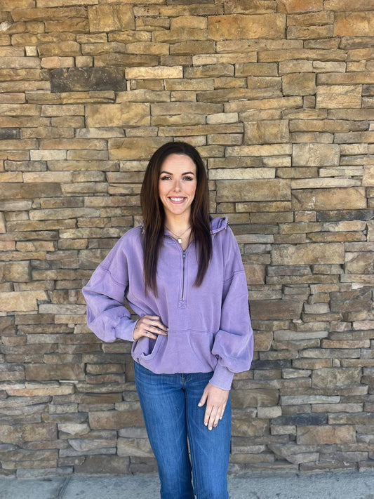 Purple half zip hoodie