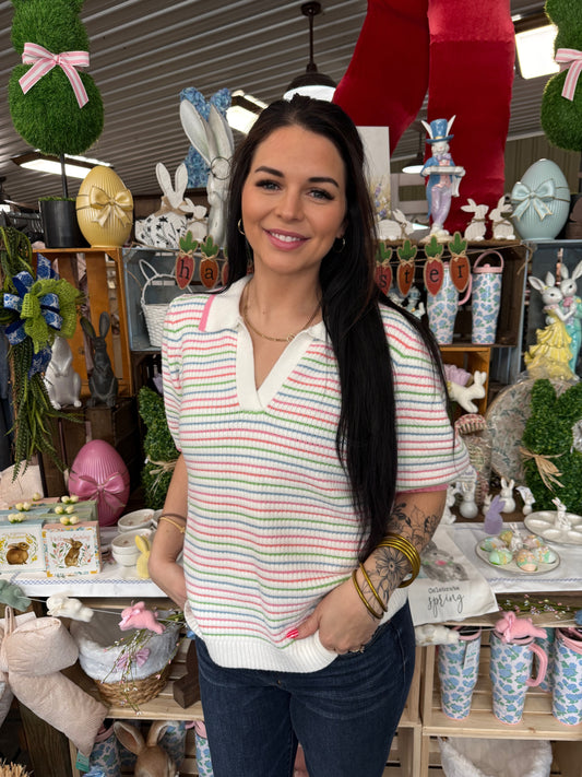 The Ivory Multi Emma Sweater Top