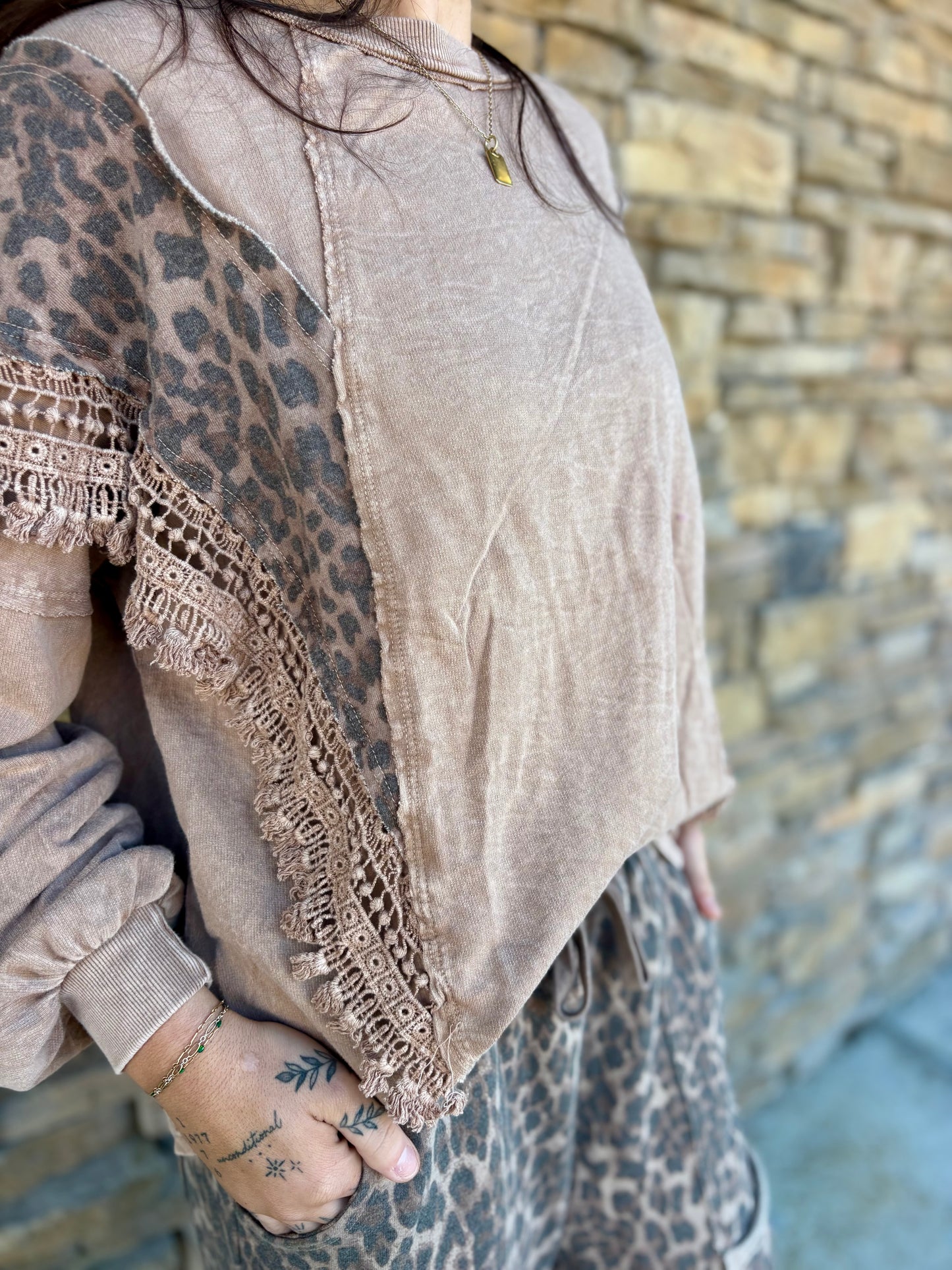 The Leopard Fringe Tassel Top