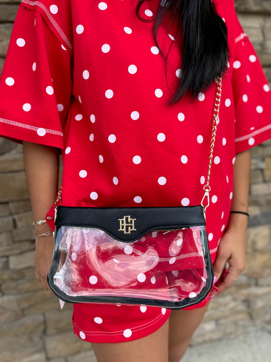 Caroline Hill Clear Crossbody Black Bag