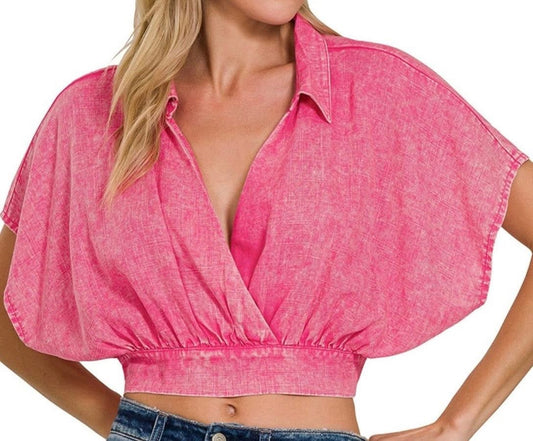 Zan Pink Cropped Top