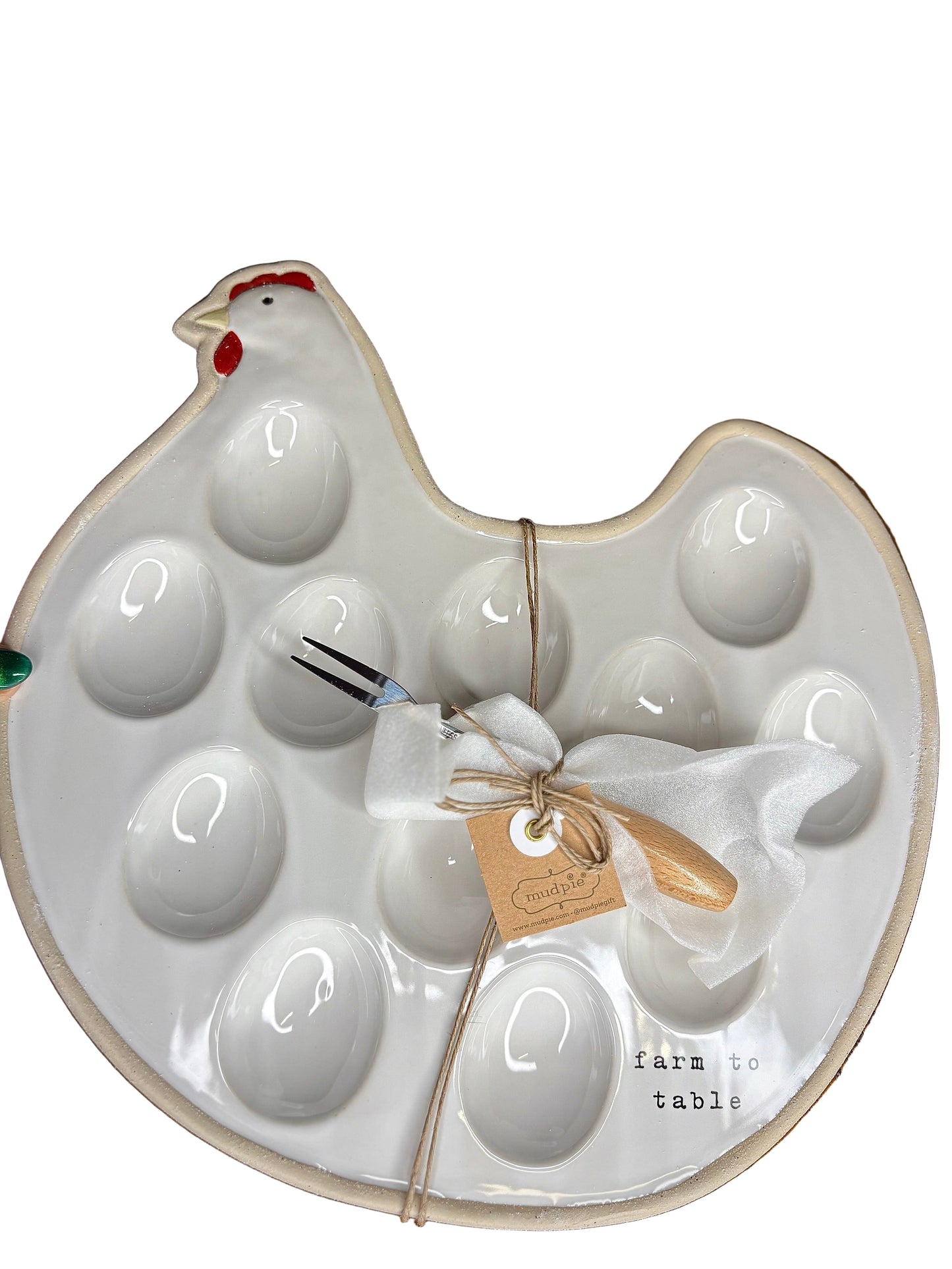 Hen deviled egg platter