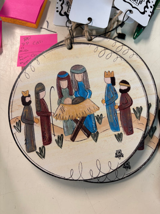 Circle Nativity Ornament