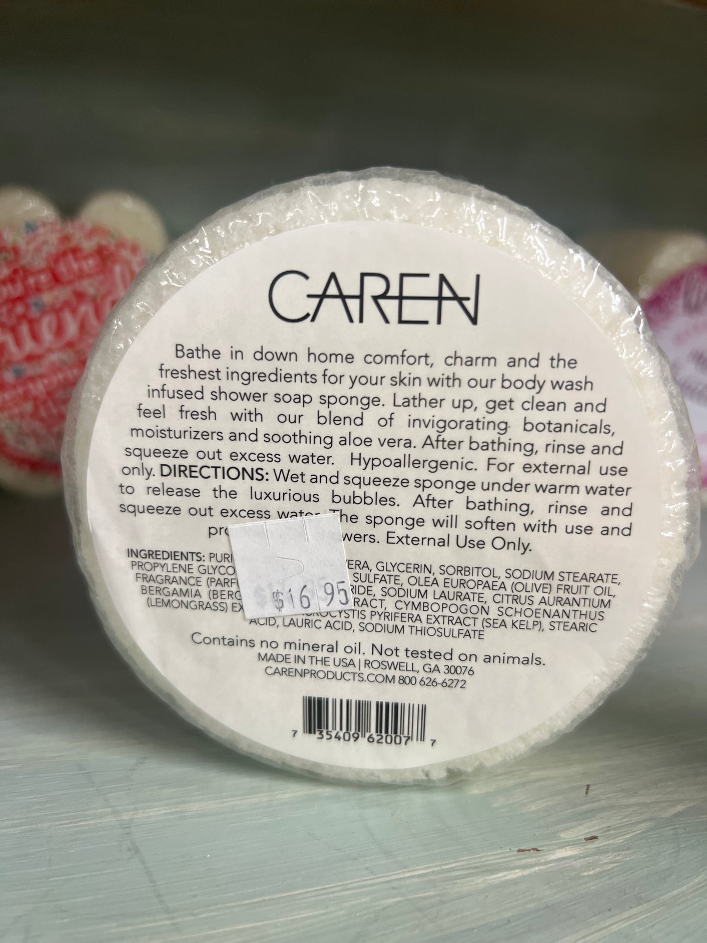 Holy cow soap in a sponge