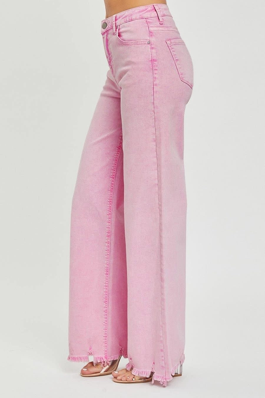 Acid Pink Wide Leg Jean
