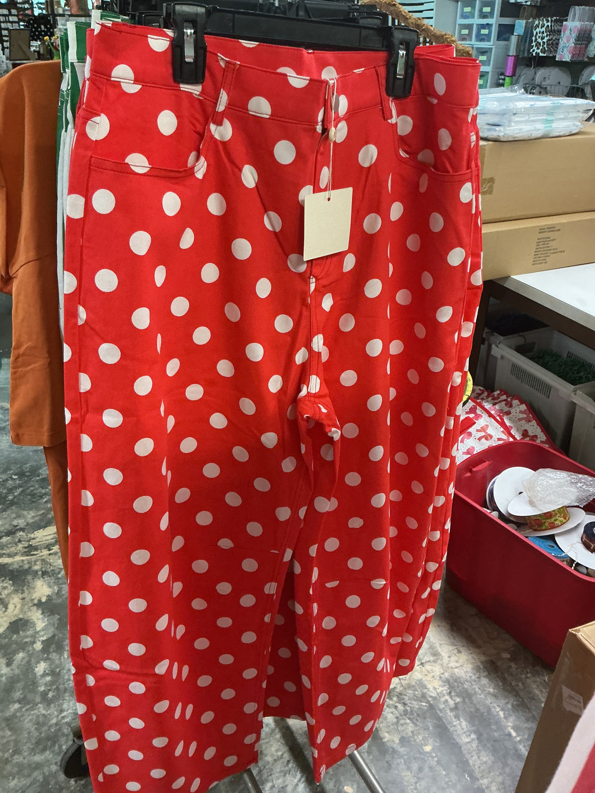 Red/White Polka Dot Jeans