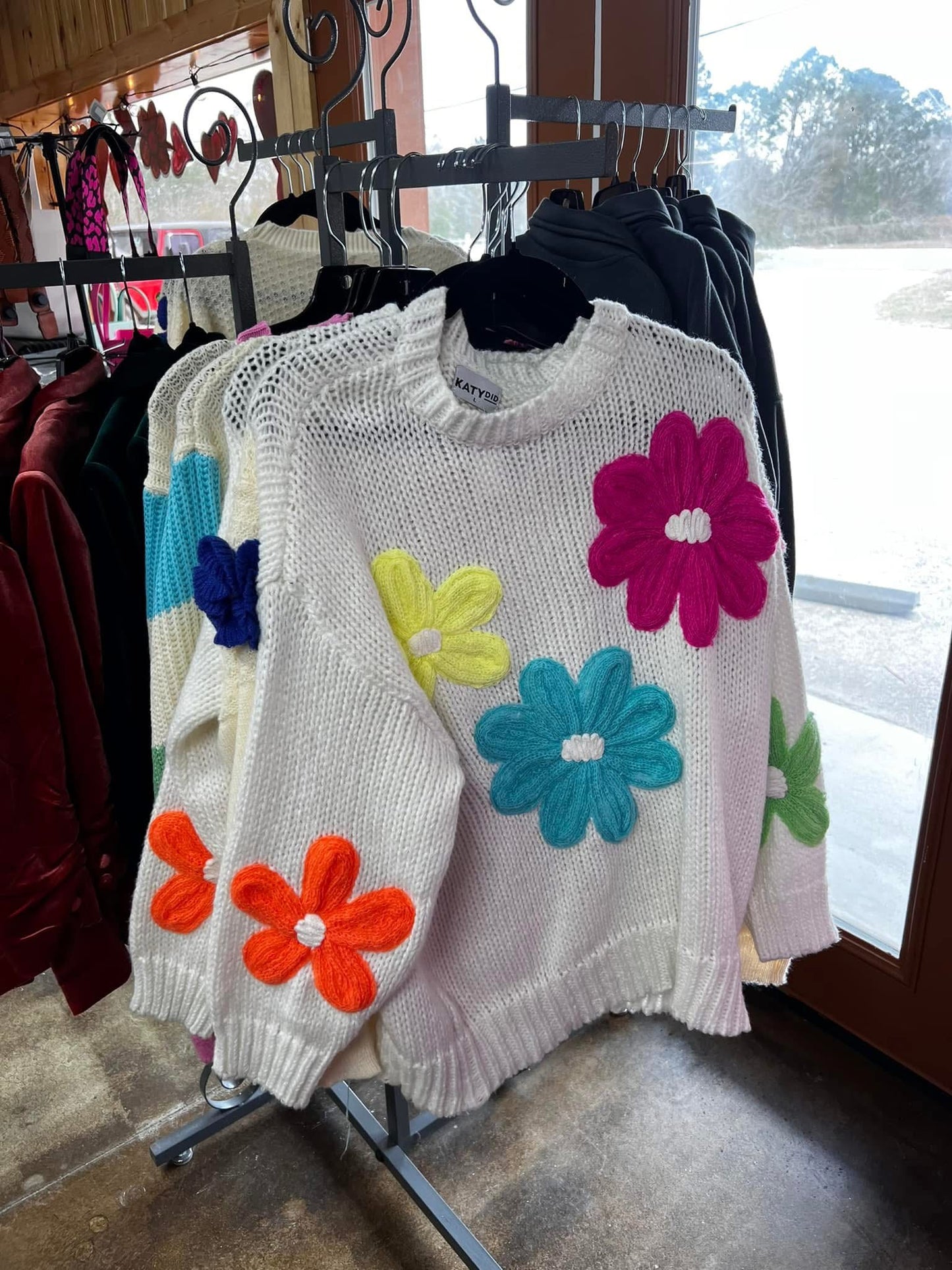 Power Puff Flower Sweater