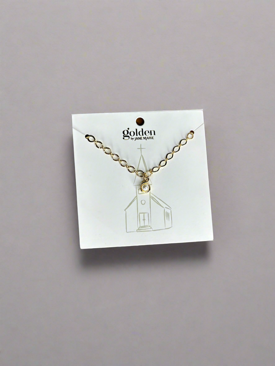 Gold necklace w/ pearl