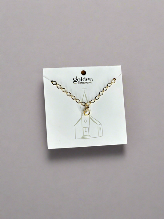 Gold necklace w/ pearl