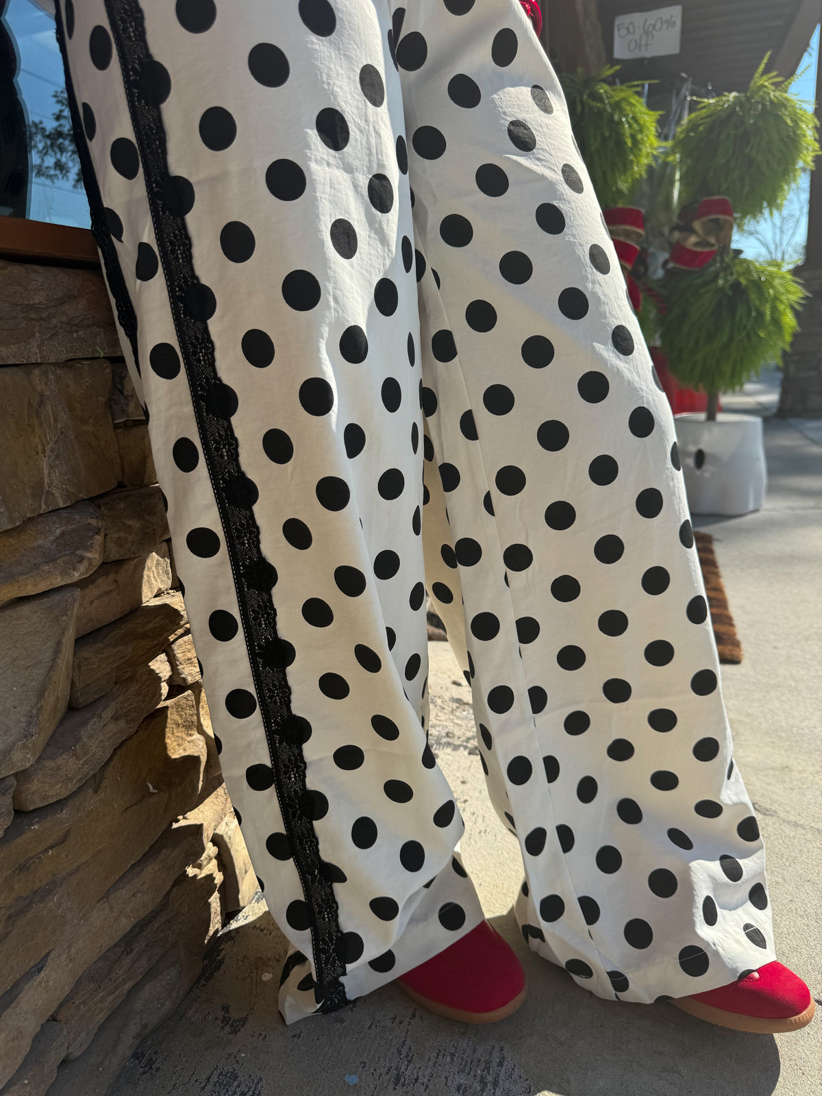 Black and White Polkadot Pants