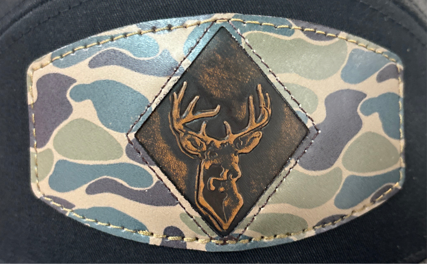 Buck Camo Patch | Black/Black | 7 Panel