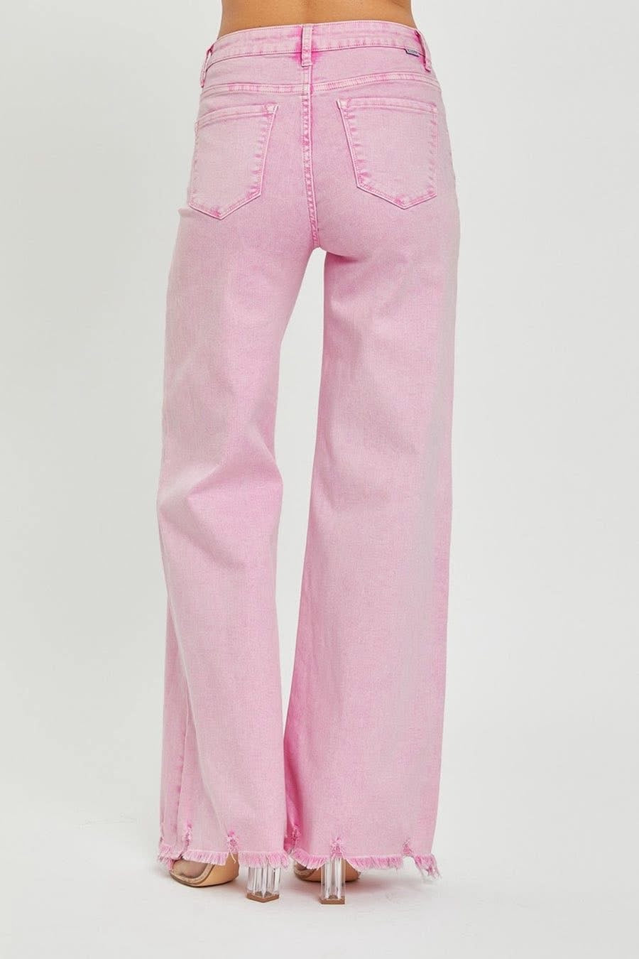 Acid Pink Wide Leg Jean