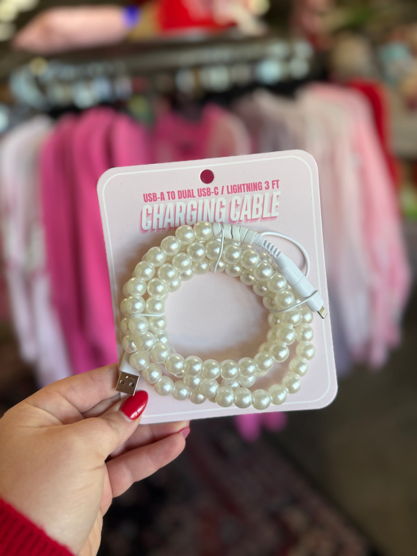 Beaded Dual USB Fast Charging Cable