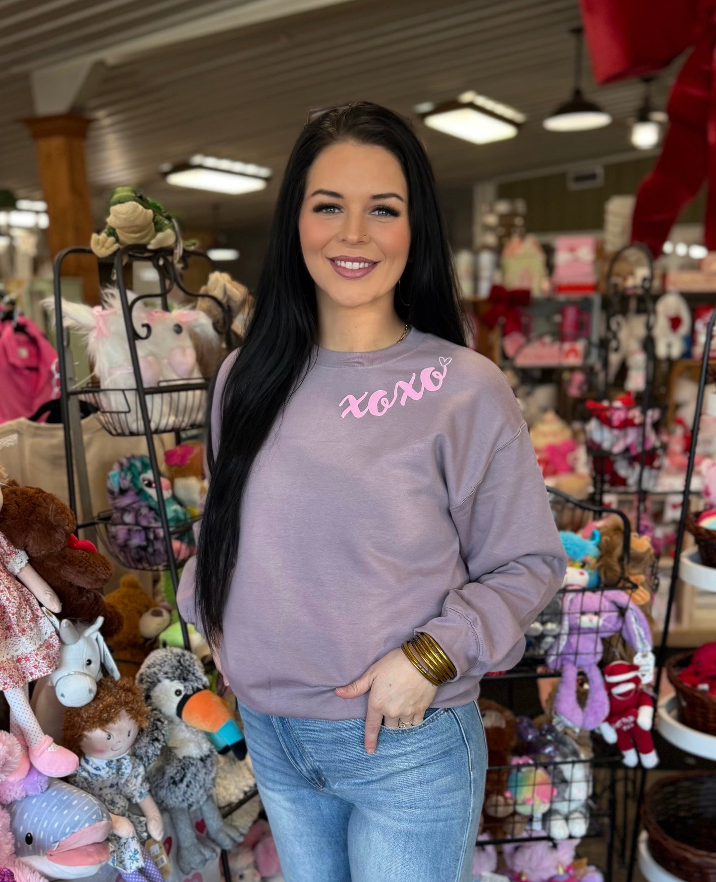 Purple xoxo sweatshirt