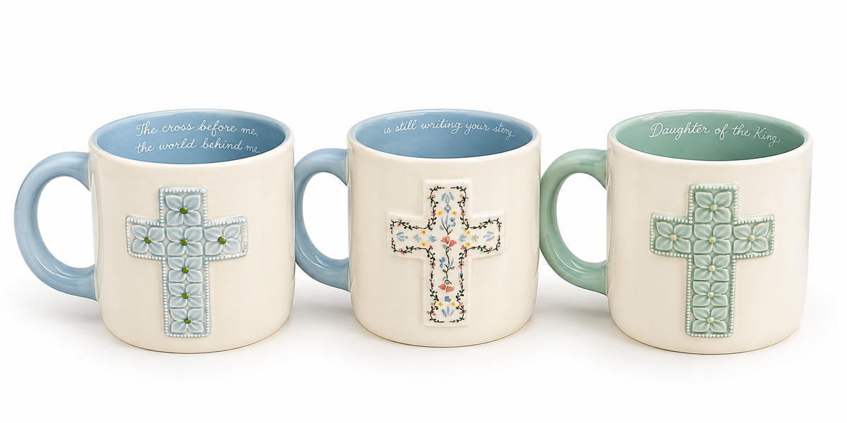 Sculpted Cross Mugs