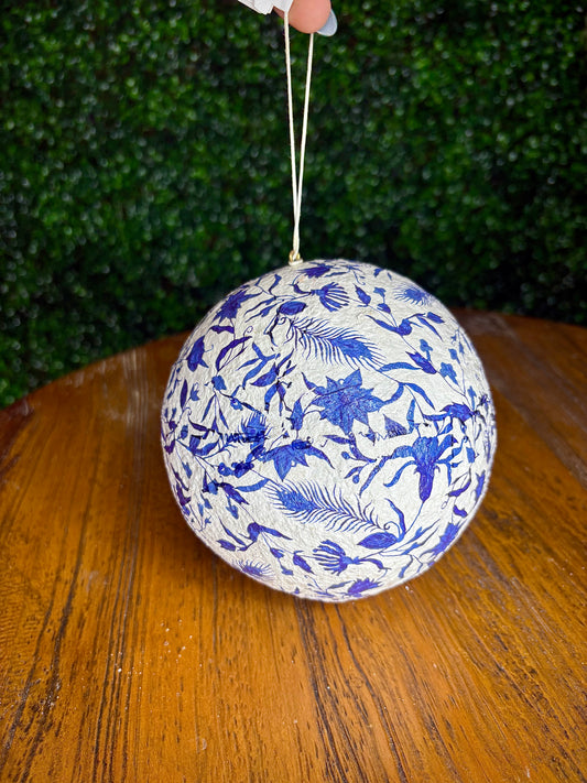 Printed paper mache ball ornament