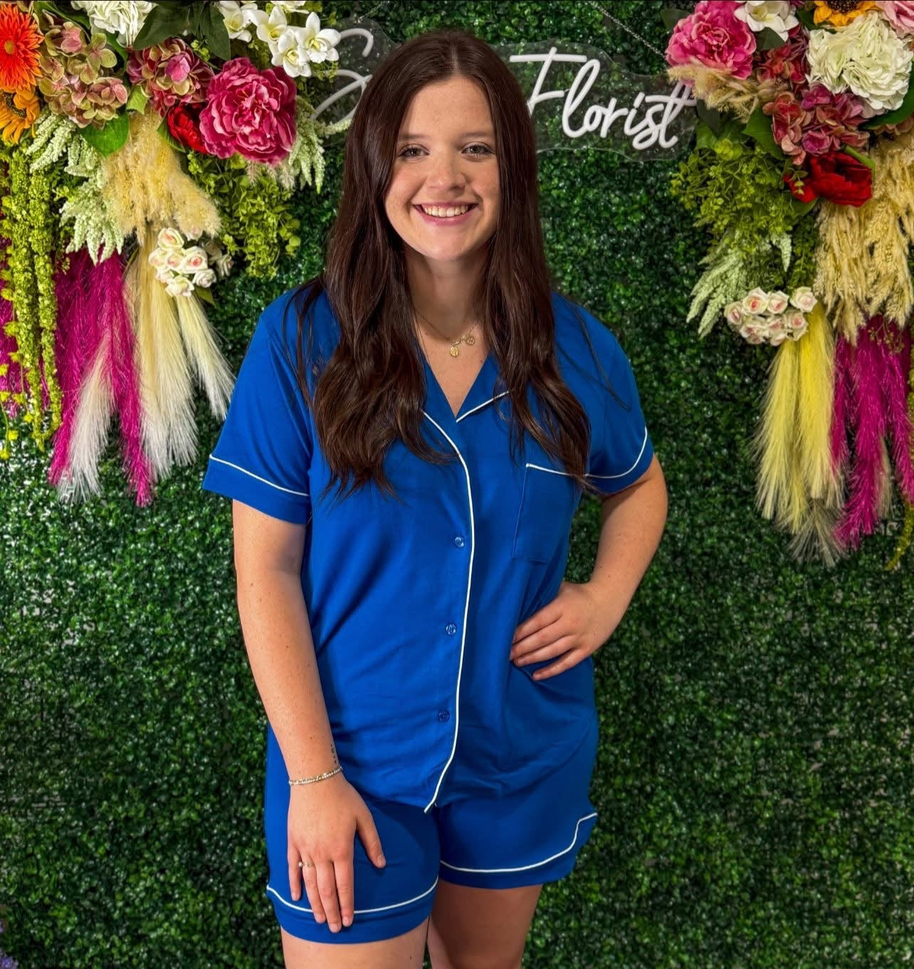 Classic Blue Shorts PJ Set