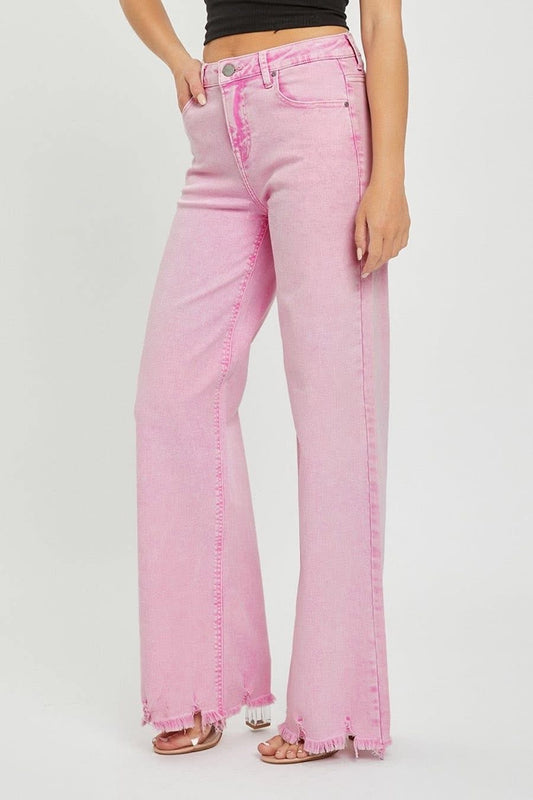 Acid Pink Wide Leg Jean