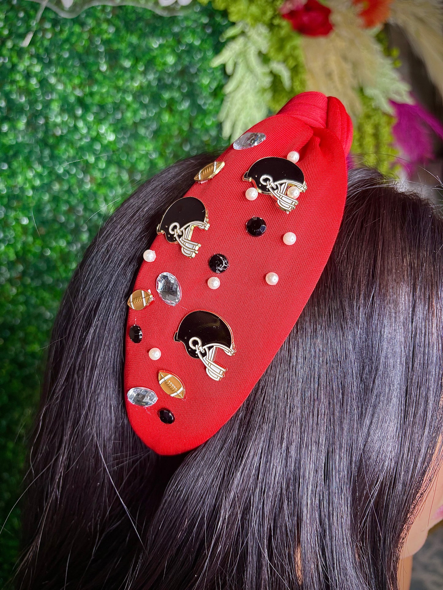 RED GAMEDAY BEADED HEADBAND