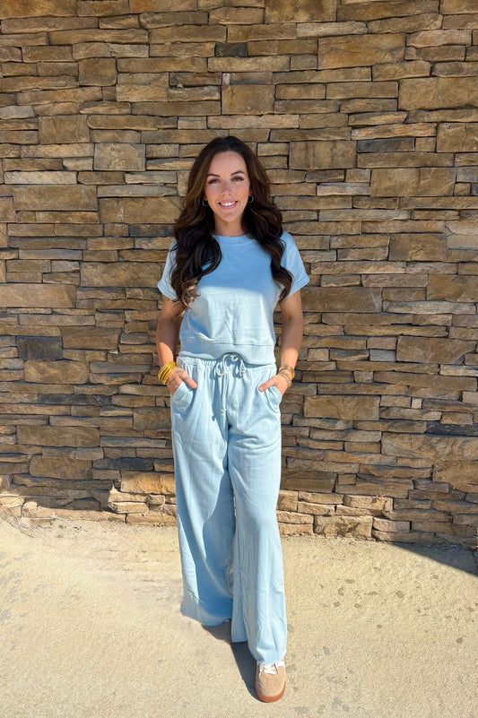 The Misty Blue Set | Wide Leg |