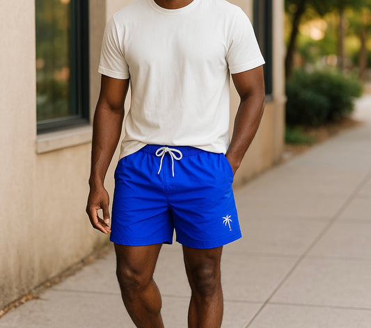 Navy Side Strips Men’s Swim Trunks