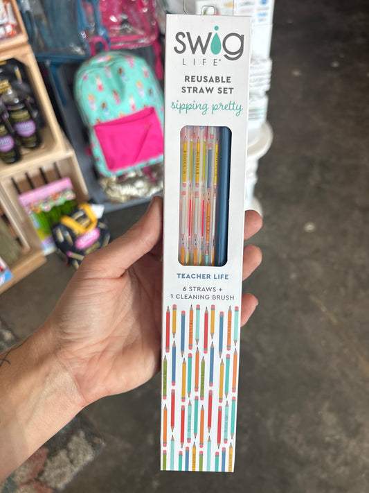 Teacher Life Reusable Straw Set | Swig Life