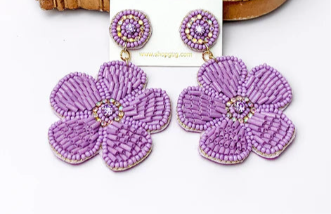 Purple Flower Day Earrings
