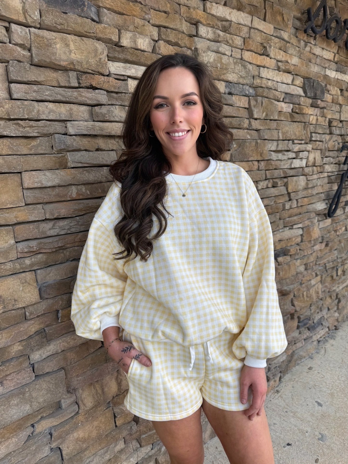 Gingham Yellow Short Set