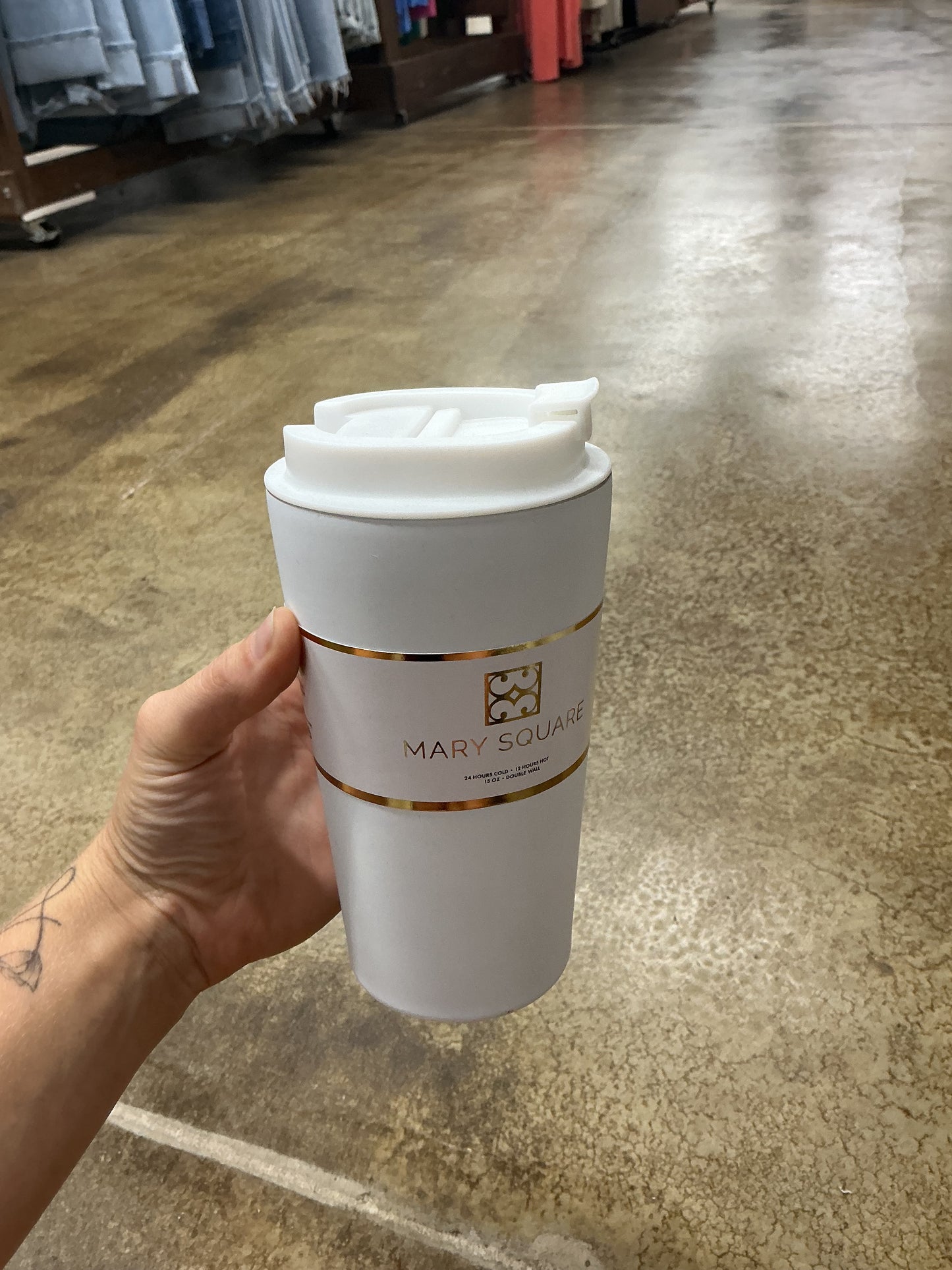 Classy Matte White Coffee Tumbler 15oz