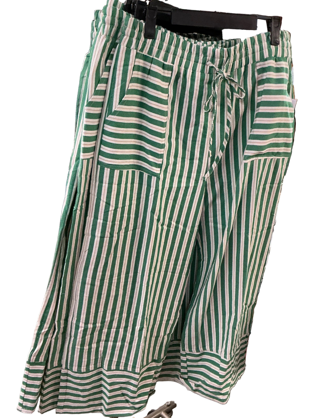Woven Striped Wide Leg Pants