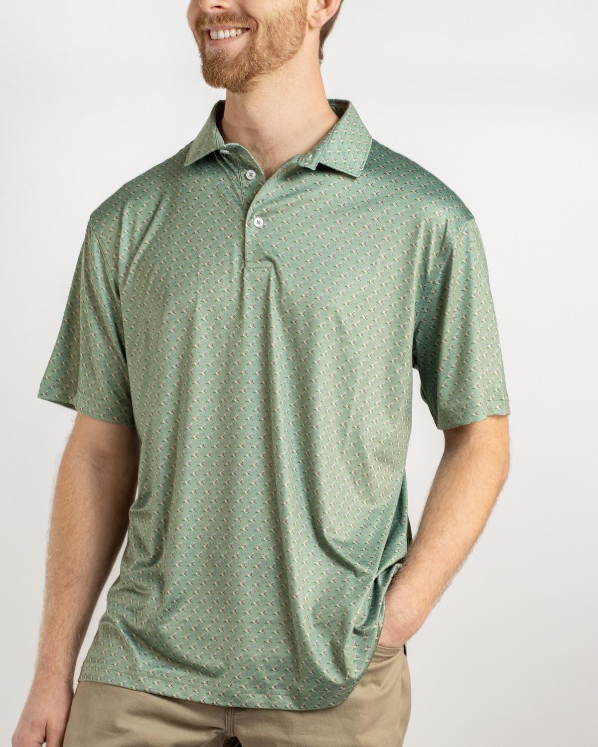 Men’s flying mallard performance polo shirt