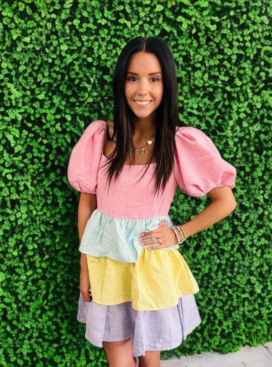 Tweed Color Block Dress