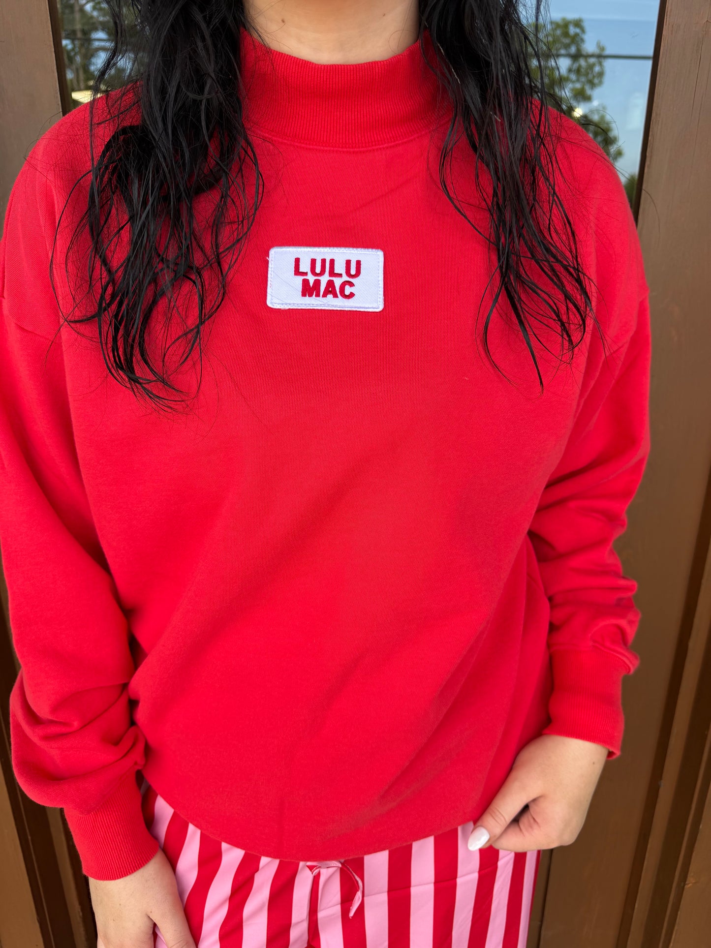 Lulu Mac Red Mockneck