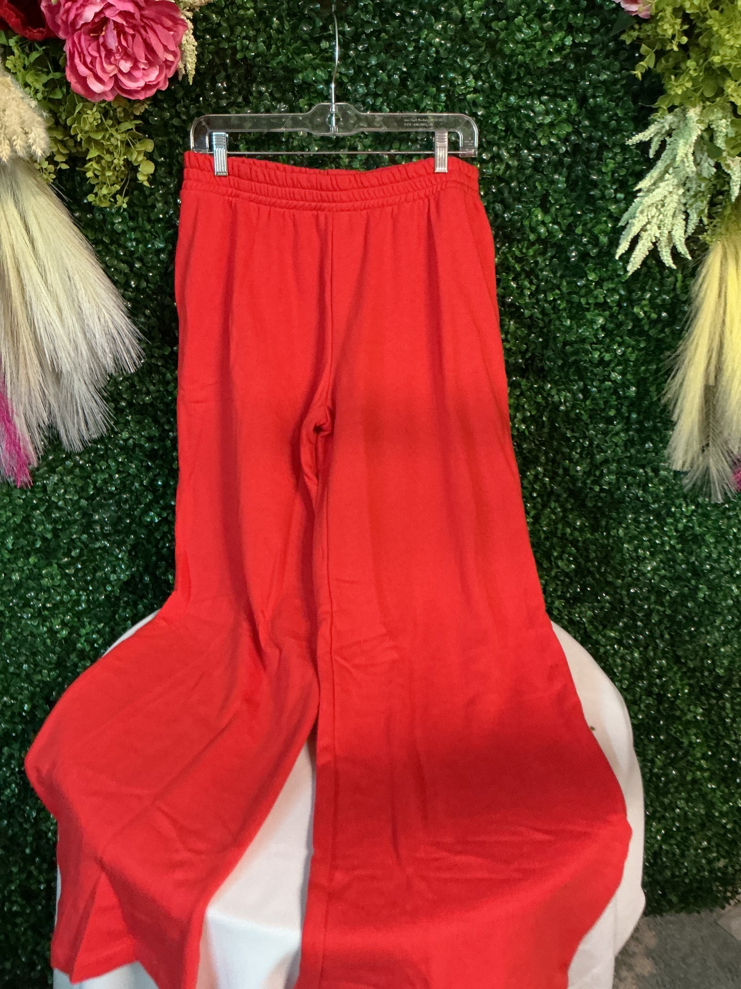 Red Elastic Banded Sweatpants