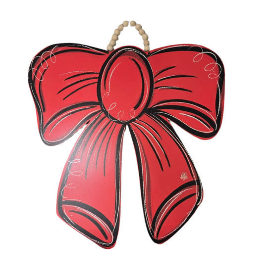 Red Bow Door Hanger by DK Designs