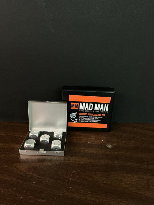 Mad Man Brushed Stainless Dice Set