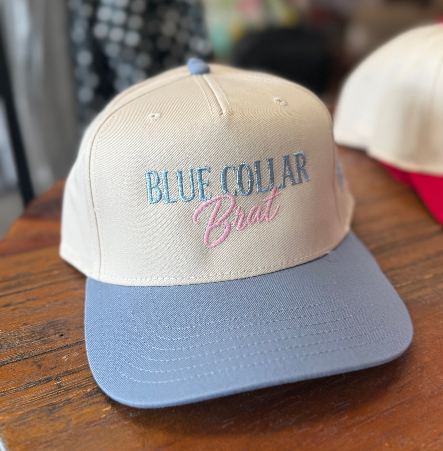 Blue collar Brat Trucker Hat