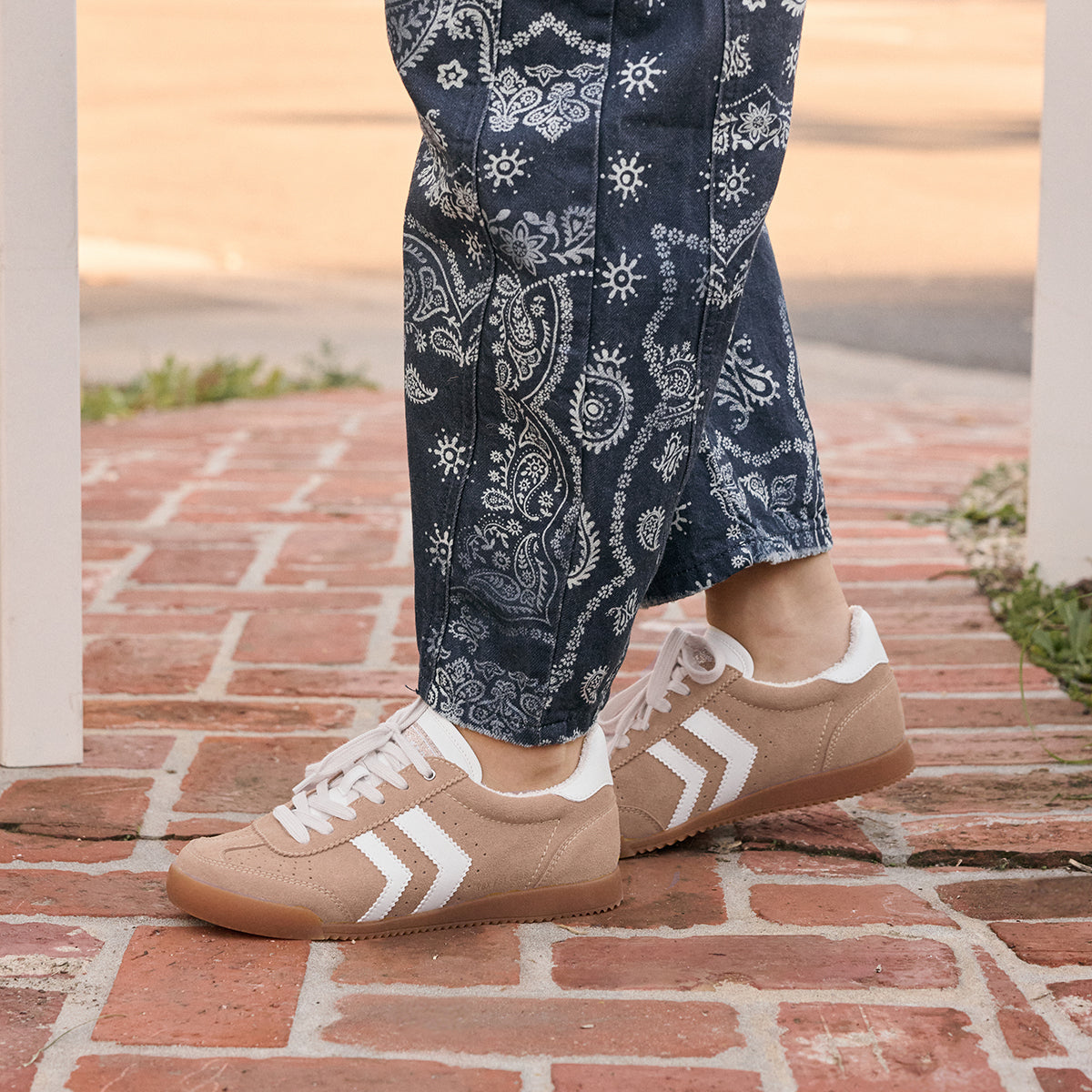Neevan sand Lace-up Sneaker by Yellowbox