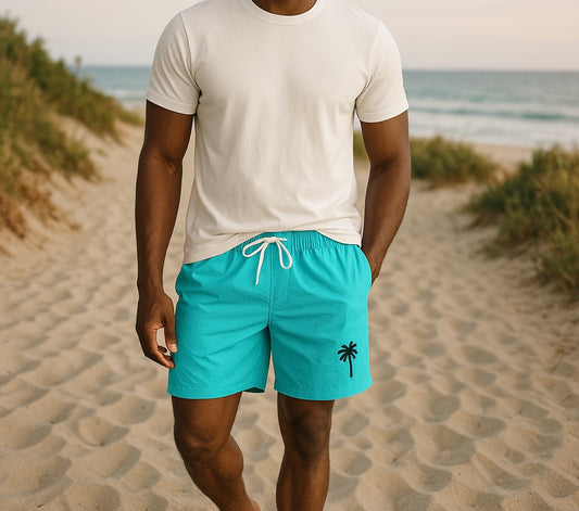 Aqua Side Stripes Men’s Swim Trunks