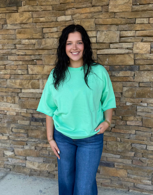 Lulu Mac Terry Cloth Seafoam Top