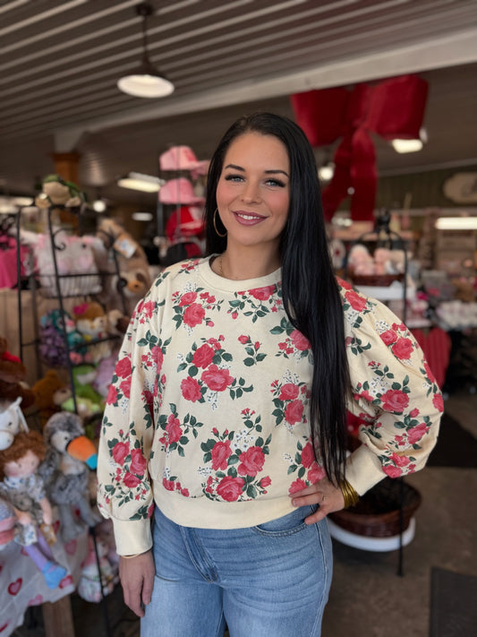 Rose Printed Sweatshirt
