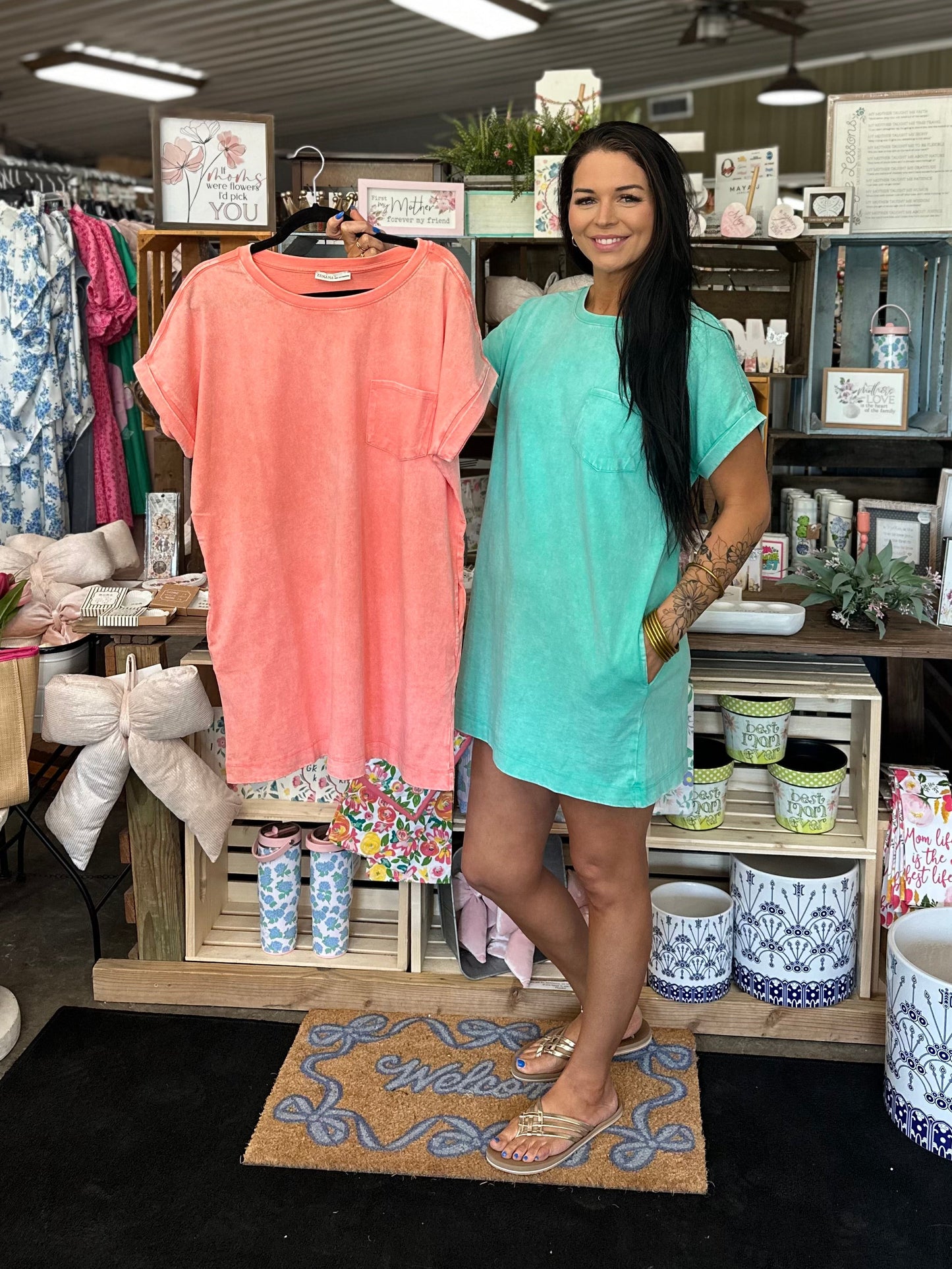 Cotton Wash T-shirt Dress